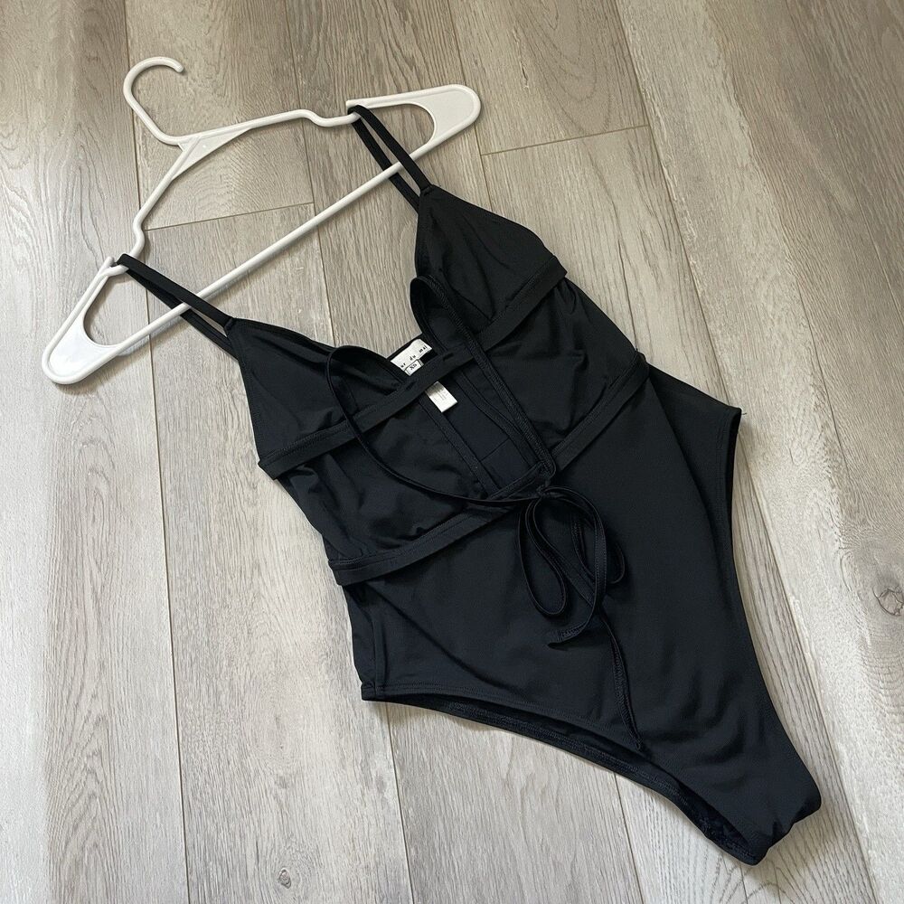 Fleur Du Mal Swimsuit cutout v cheeky one piece womens Black (xsmall) designer